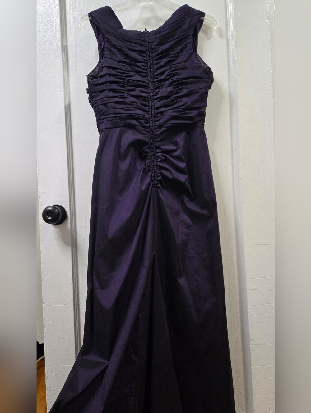 Adrianna Papell Rich Purple Ruched Evening Gown - Picture 6 of 9